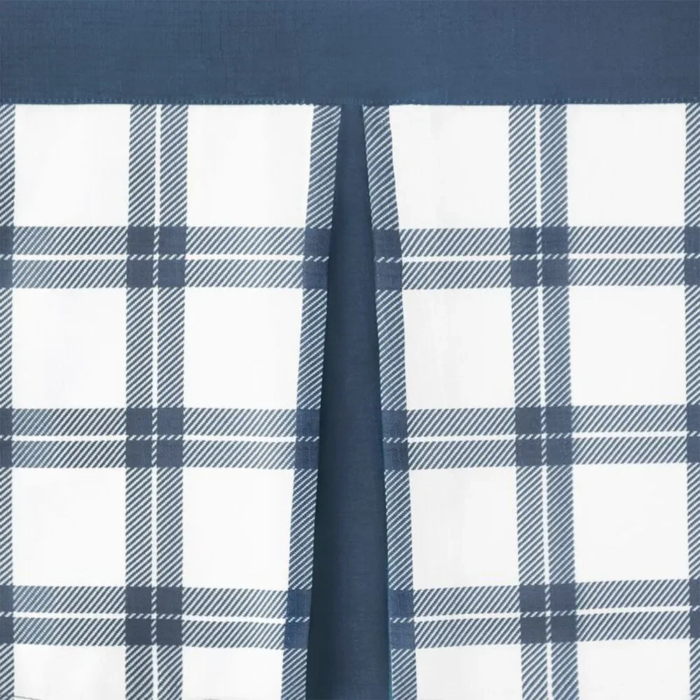 PowerSellerUSA Semi-Sheer Two-Tone Modern Kitchen Curtain with Classic Plaid